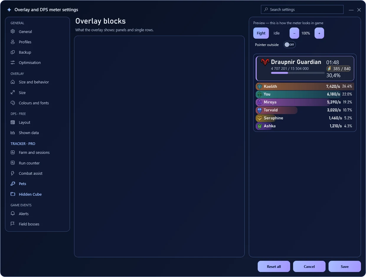 Overlay blocks — TeamMate screen · sample data