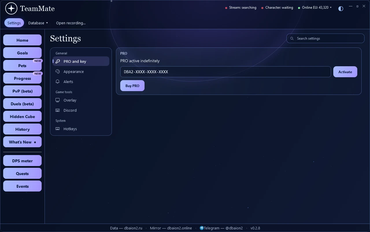 OBS overlay — TeamMate screen · sample data